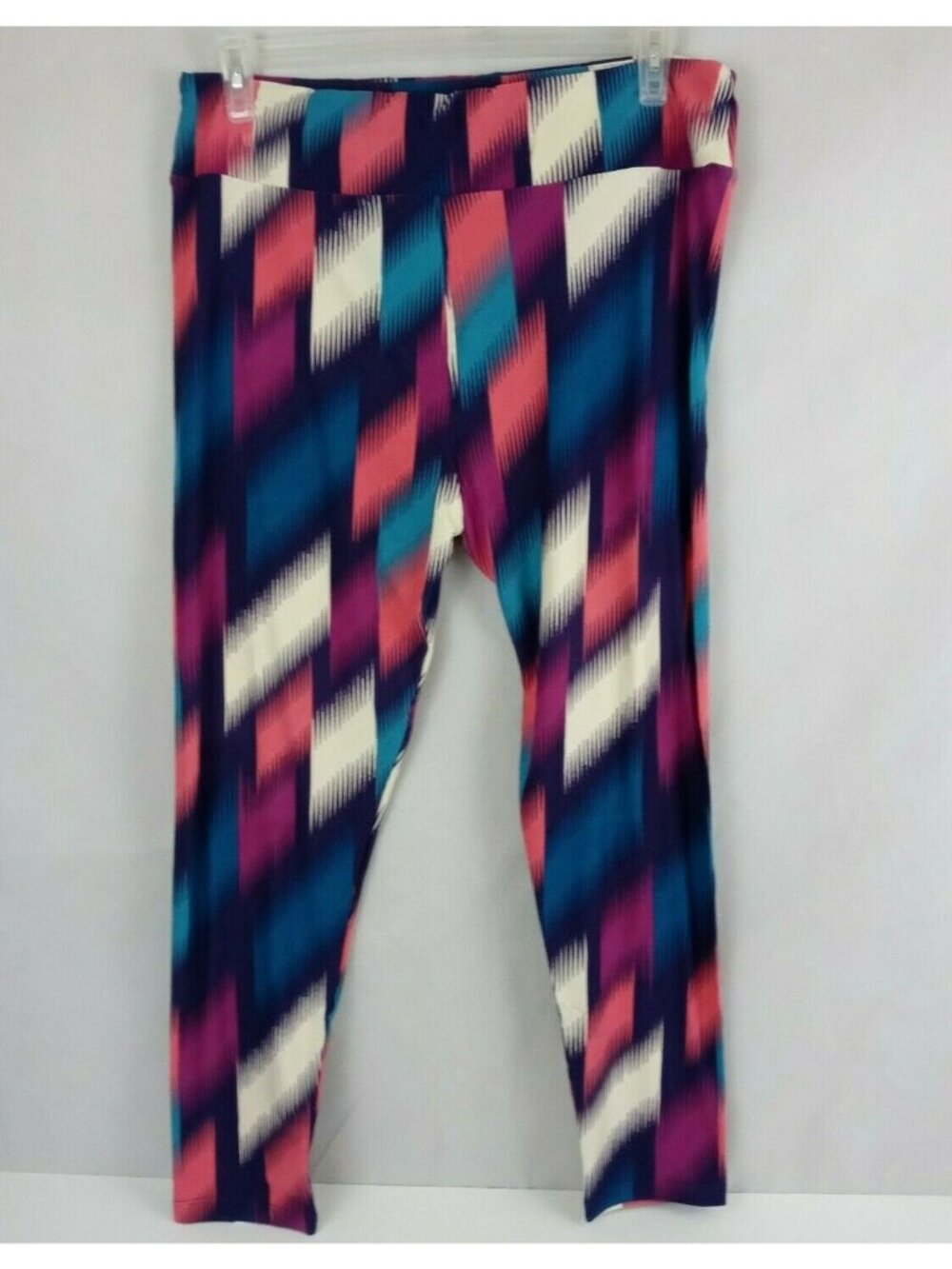 New LuLaRoe TC2 Leggings Purple, Jade, Pink, & White Design